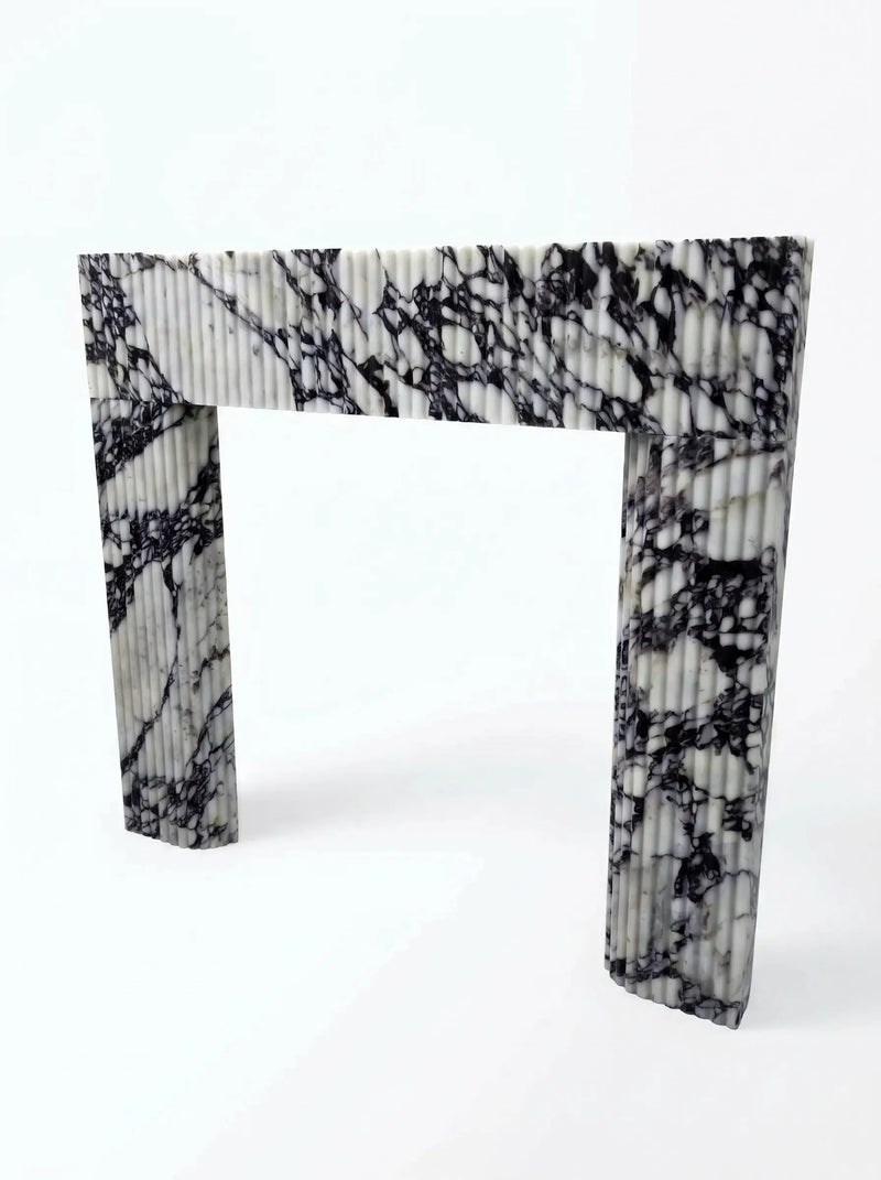 Calacatta Viola Marble Fluted Fireplace Mantel Polished 36x40 by GobekDesign