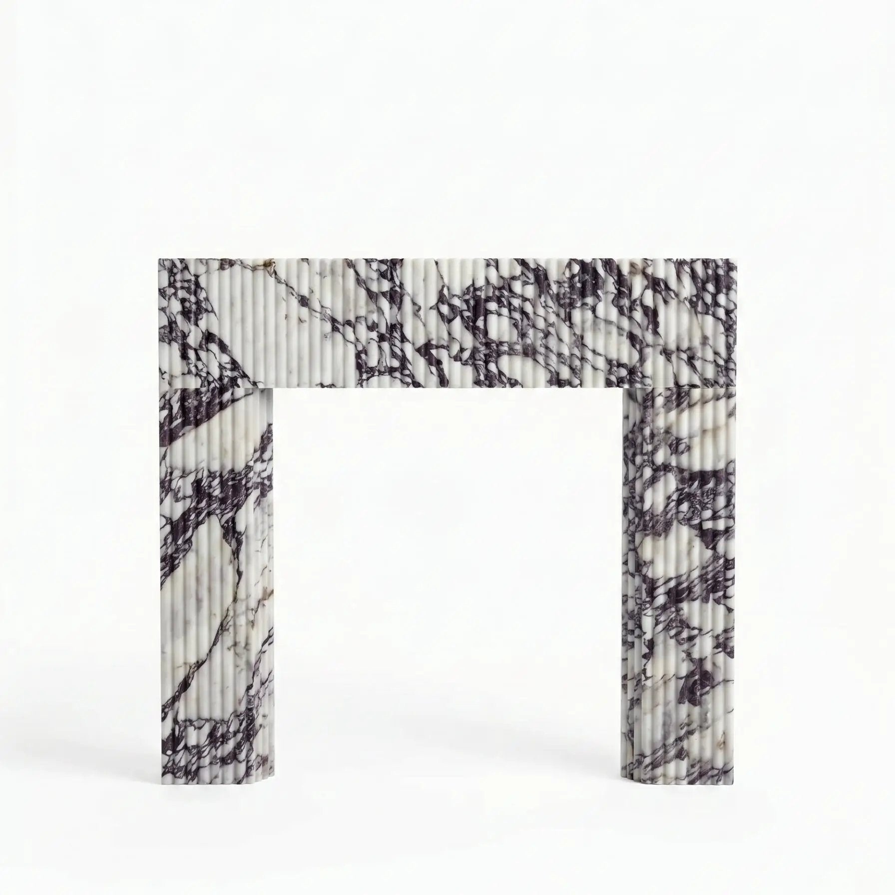 Calacatta Viola Marble Fluted Fireplace Mantel Polished 36x40 by GobekDesign