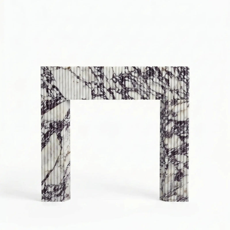 Calacatta Viola Marble Fluted Fireplace Mantel Polished 36x40 by GobekDesign