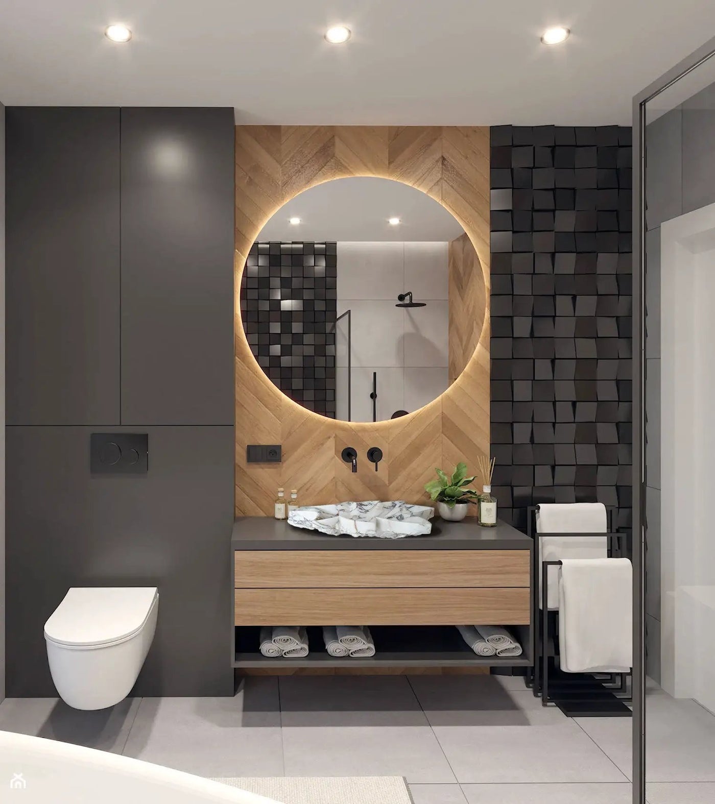 Calacatta Viola Marble Handcrafted Vessel Sink Honed Leaf Design Bathroom Vanity by GobekDesign