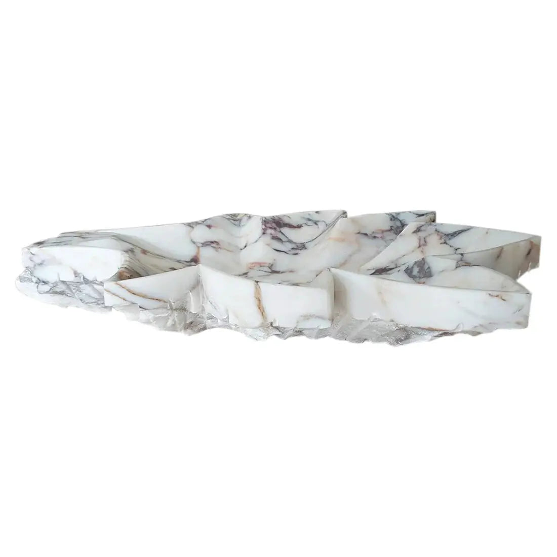 Calacatta Viola Marble Handcrafted Vessel Sink Honed Leaf Design Bathroom Vanity by GobekDesign