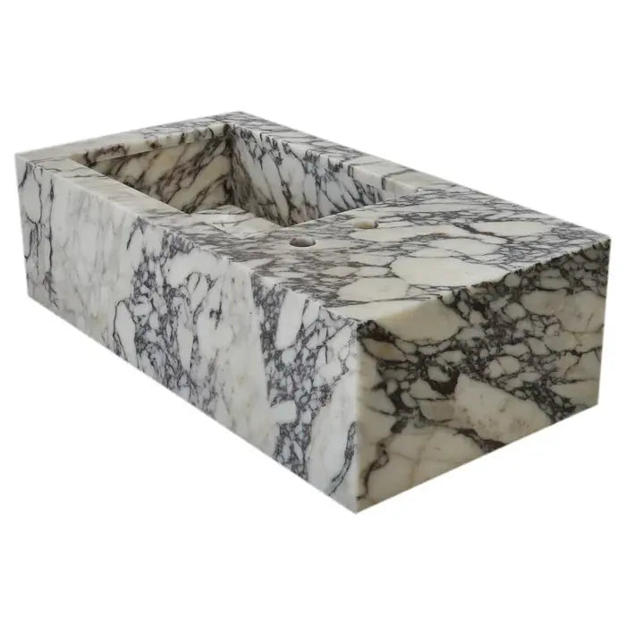 Calacatta Viola Marble Rectangular Wall-Mount Bathroom Sink 16x32 by GobekDesign