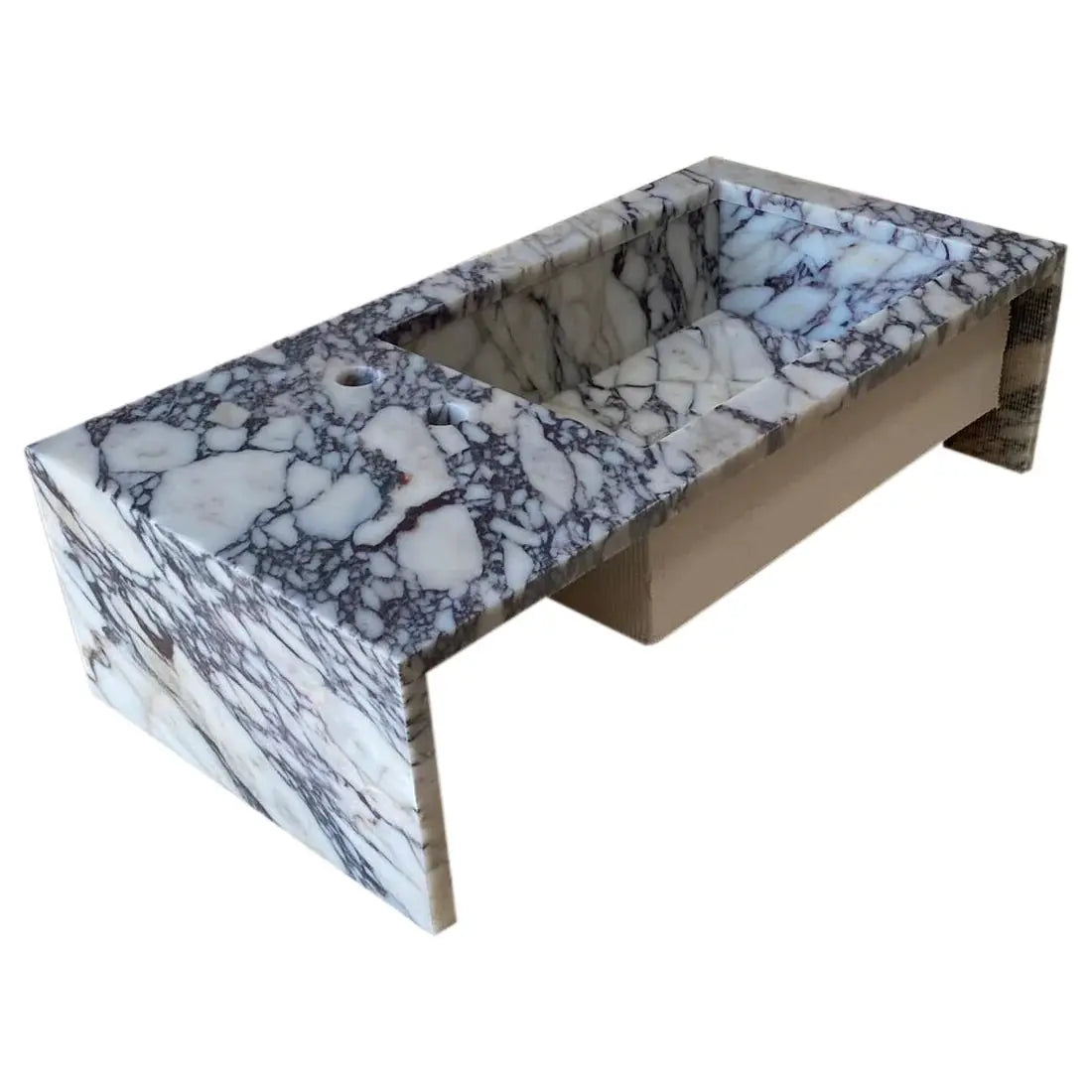 Calacatta Viola Marble Rectangular Wall-Mount Bathroom Sink 16x32 by GobekDesign