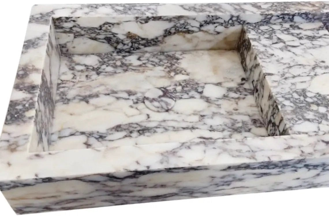 Calacatta Viola Marble Double Bathroom Sink 19x53x6 Polished by GobekDesign