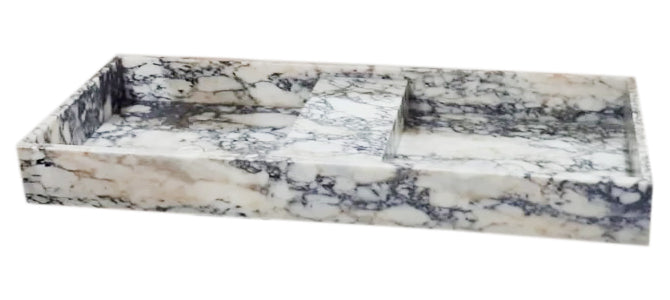 Calacatta Viola Marble Double Bathroom Sink Polished (W)19" (L)53" (H)6" by GobekDesign