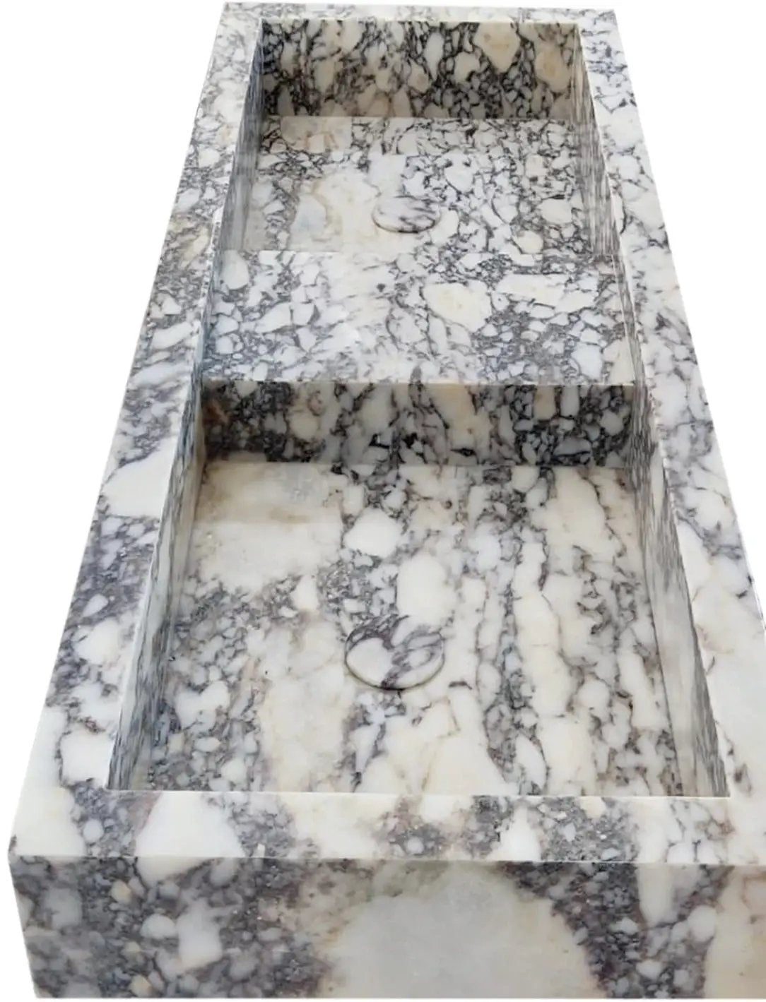 Calacatta Viola Marble Double Bathroom Sink 19x53x6 Polished by GobekDesign