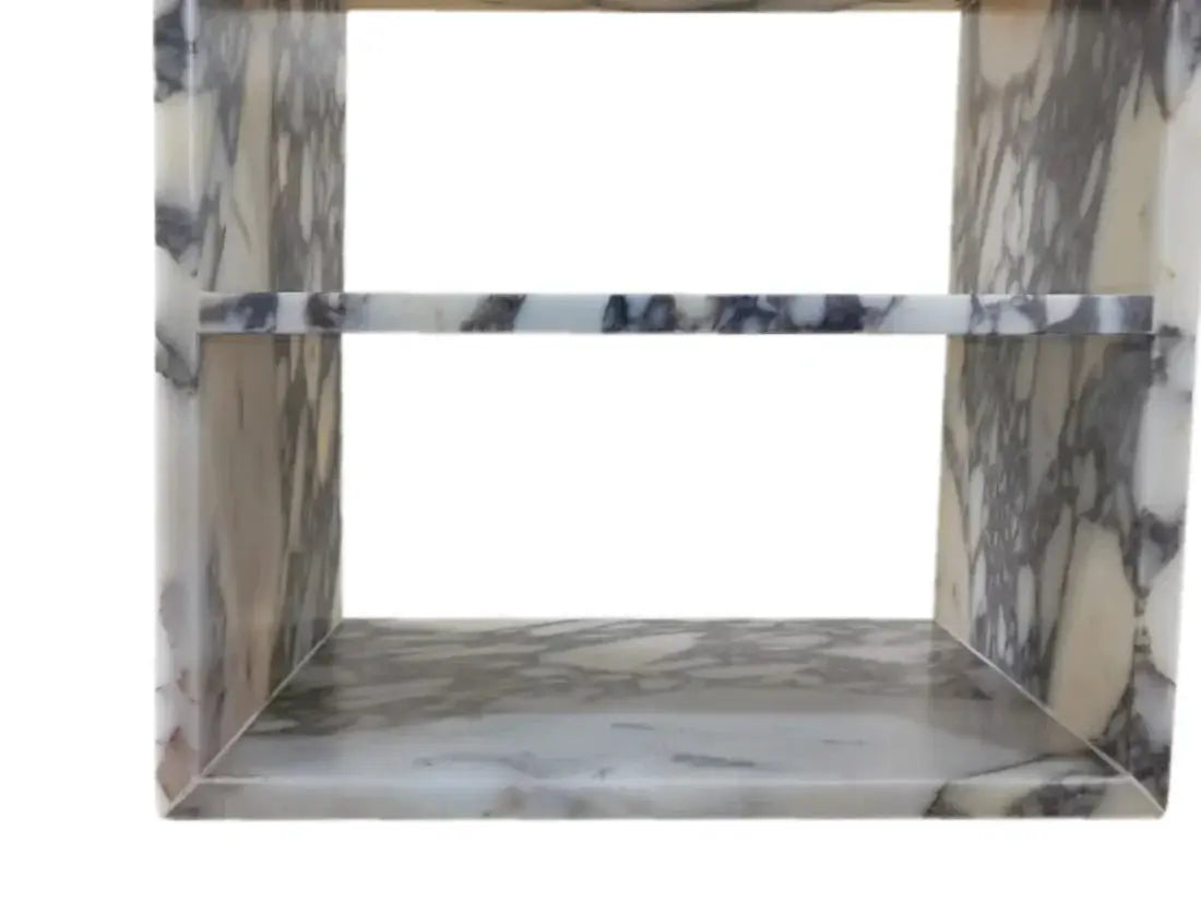 Calacatta Viola Marble End Table Nightstand Polished 14x18x18 by GobekDesign
