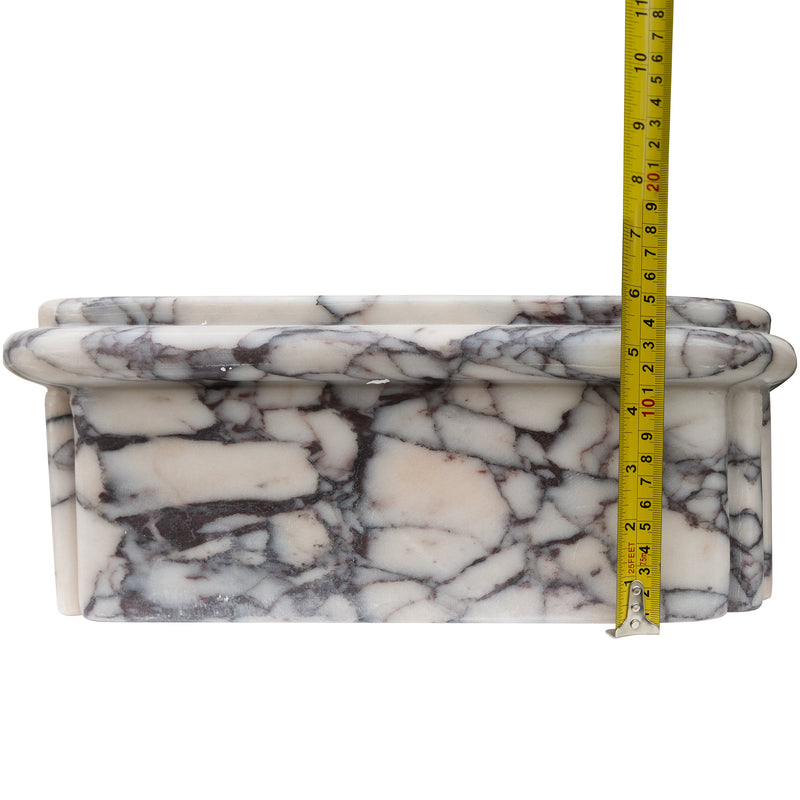 Calacatta Viola Marble Rectangular Ribbed Bathroom Sink (W)16" (L)16" (H)6" by GobekDesign