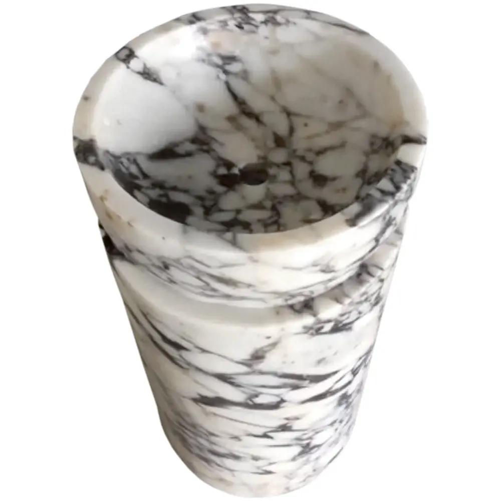 Calacatta Viola Marble Designer Pedestal Stand-Alone Bathroom Sink Polished 18x18x33 by GobekDesign