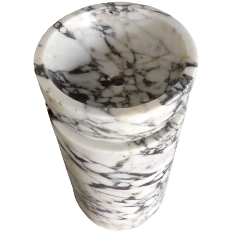 Calacatta Viola Marble Designer Pedestal Stand-Alone Sink (W)18" (L)18" (H)33" by GobekDesign