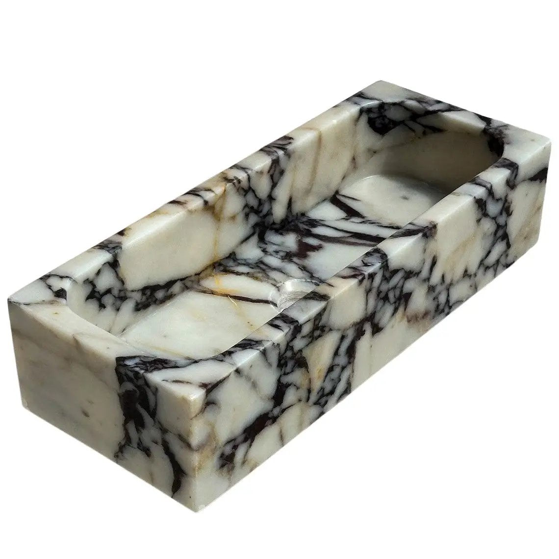 Calacatta Viola Marble Rectangular Wall Mount Bathroom Sink 12x20 by GobekDesign