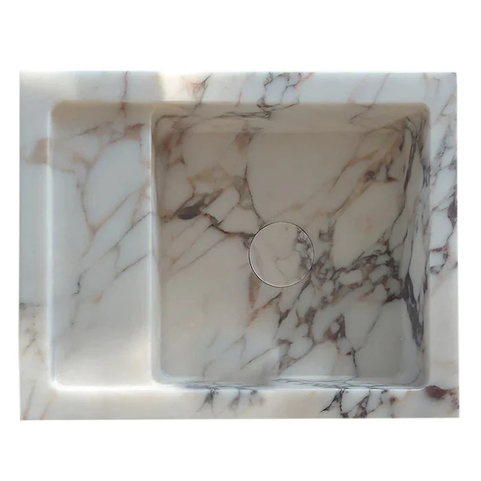 Calacatta Viola Marble Wall-mount Bathroom Sink (W)14" (L)18" (H)5" by GobekDesign