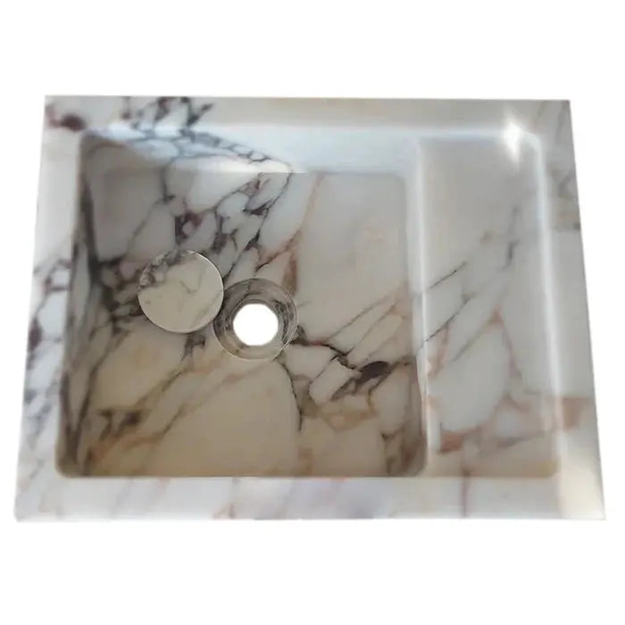 Calacatta Viola Natural Marble Wall-Mount Bathroom Sink 14x18 by GobekDesign