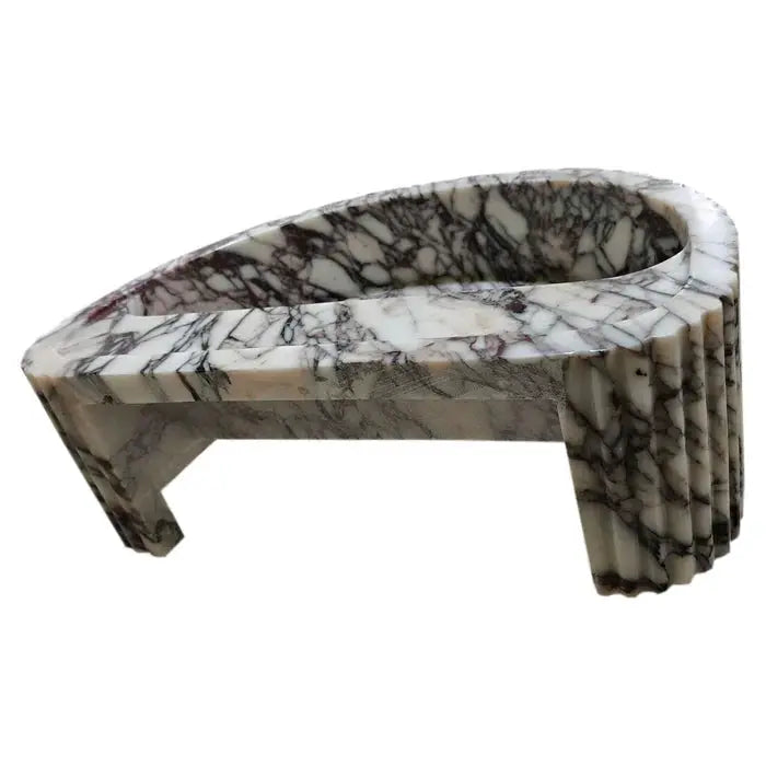 Calacatta Viola Marble Wall-Mount Fluted Bathroom Sink 16x24 by GobekDesign