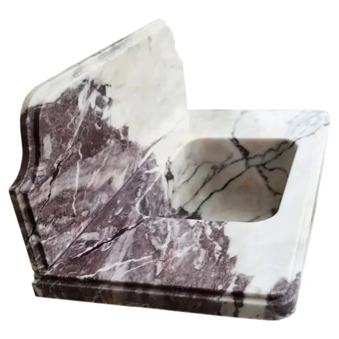 Calacatta Viola Marble Wall-Mount Bathroom Sink - Handcrafted 10 Inch Backsplash 30x16 by GobekDesign