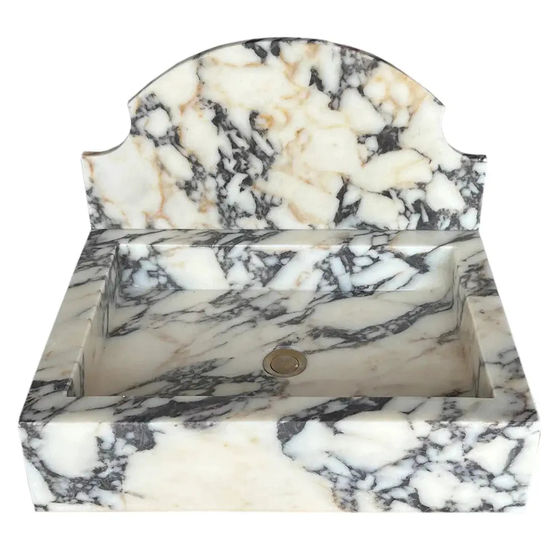 Calacatta Viola Marble Wall-Mount Bathroom Sink 18x24 Backsplash by GobekDesign