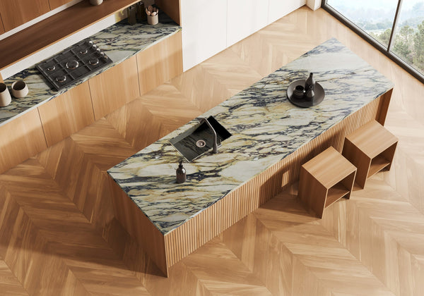 Calacatta Viola Polished Marble Slab Random room scene