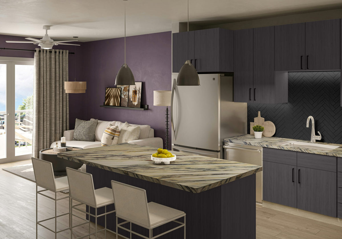 Calacatta Viola Polished Marble Slab Random room scene 2