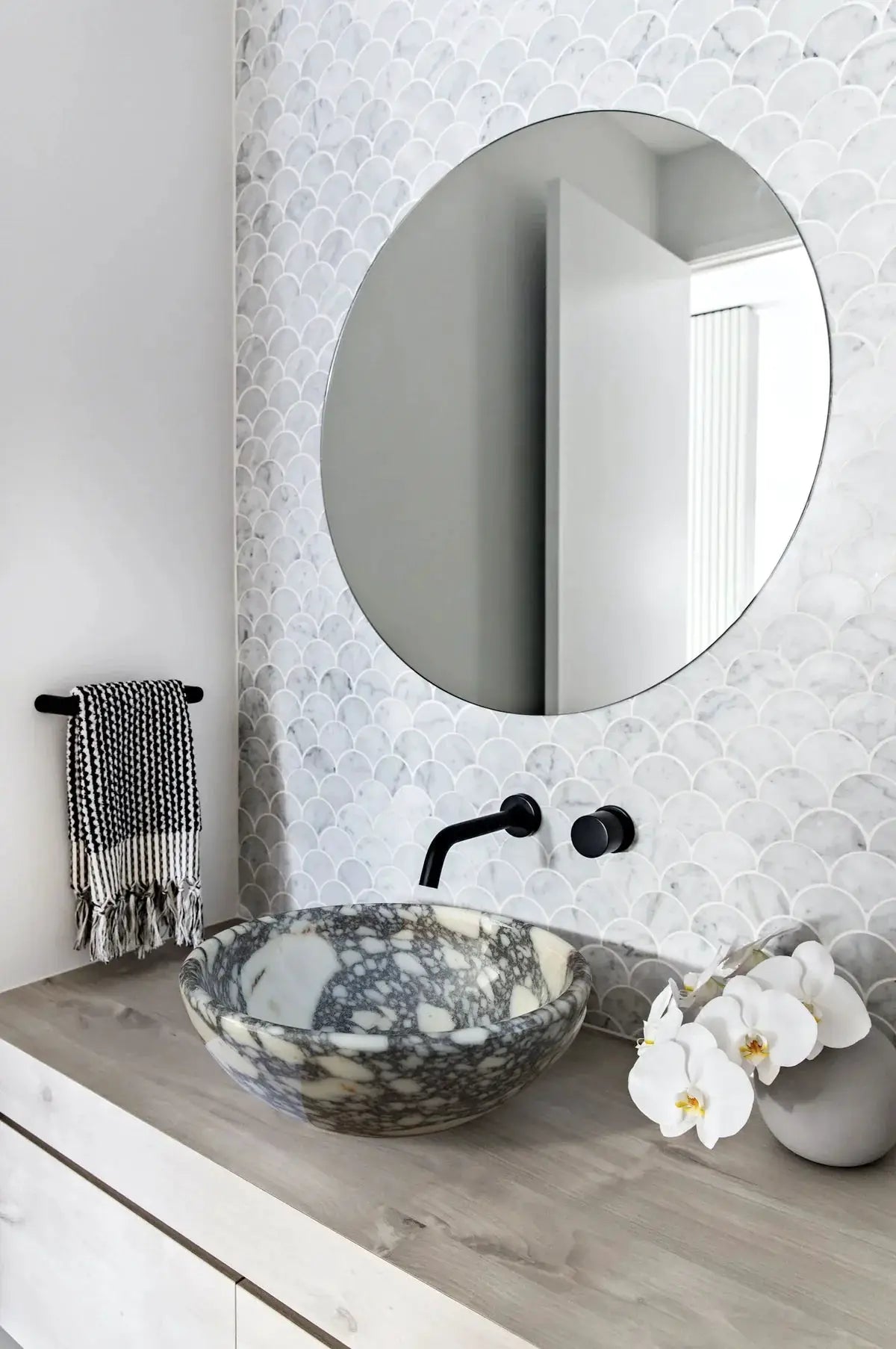 Calacatta Viola Marble Natural Stone Vessel Sink - Polished 16 Inch by GobekDesign