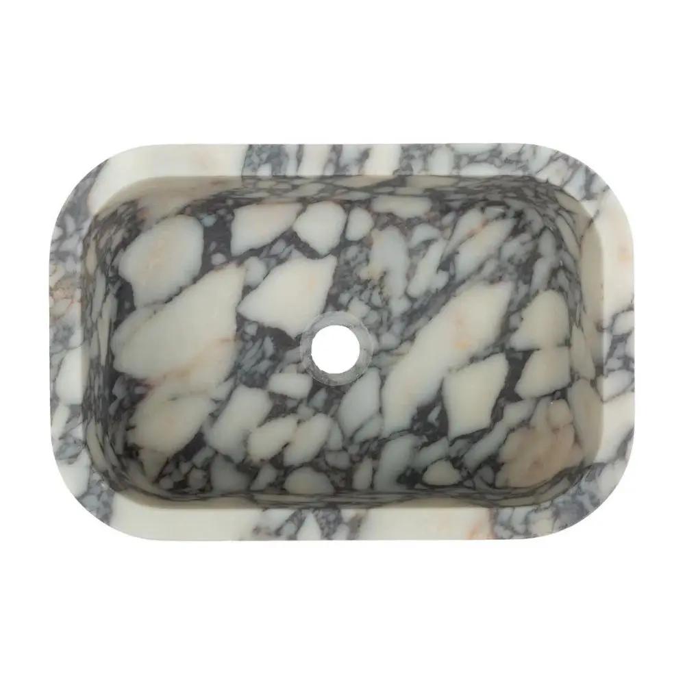 Calacatta Viola Marble Natural Stone Rectangular Sink 12x18x6 by GobekDesign
