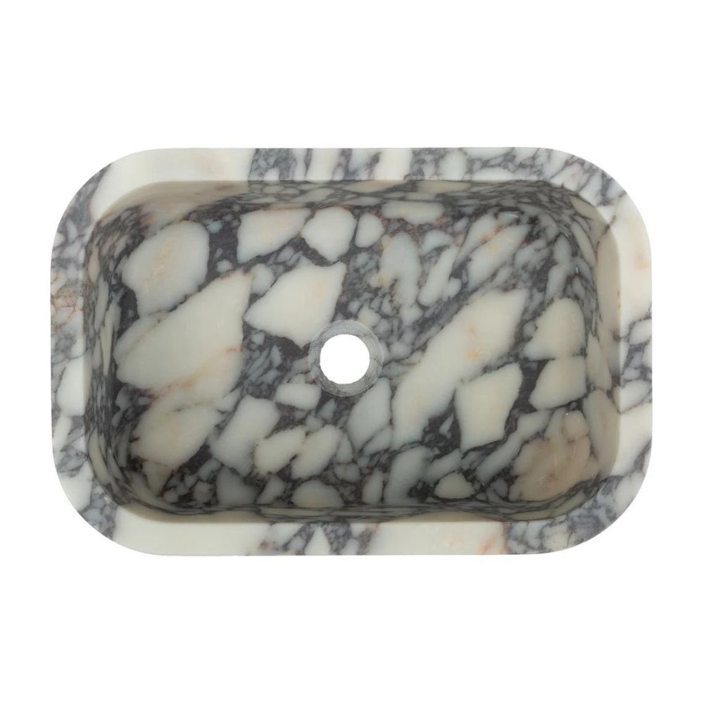 Calacatta Viola Marble Natural Stone Rectangular Sink (W)12" (L)18" (H)6" by GobekDesign