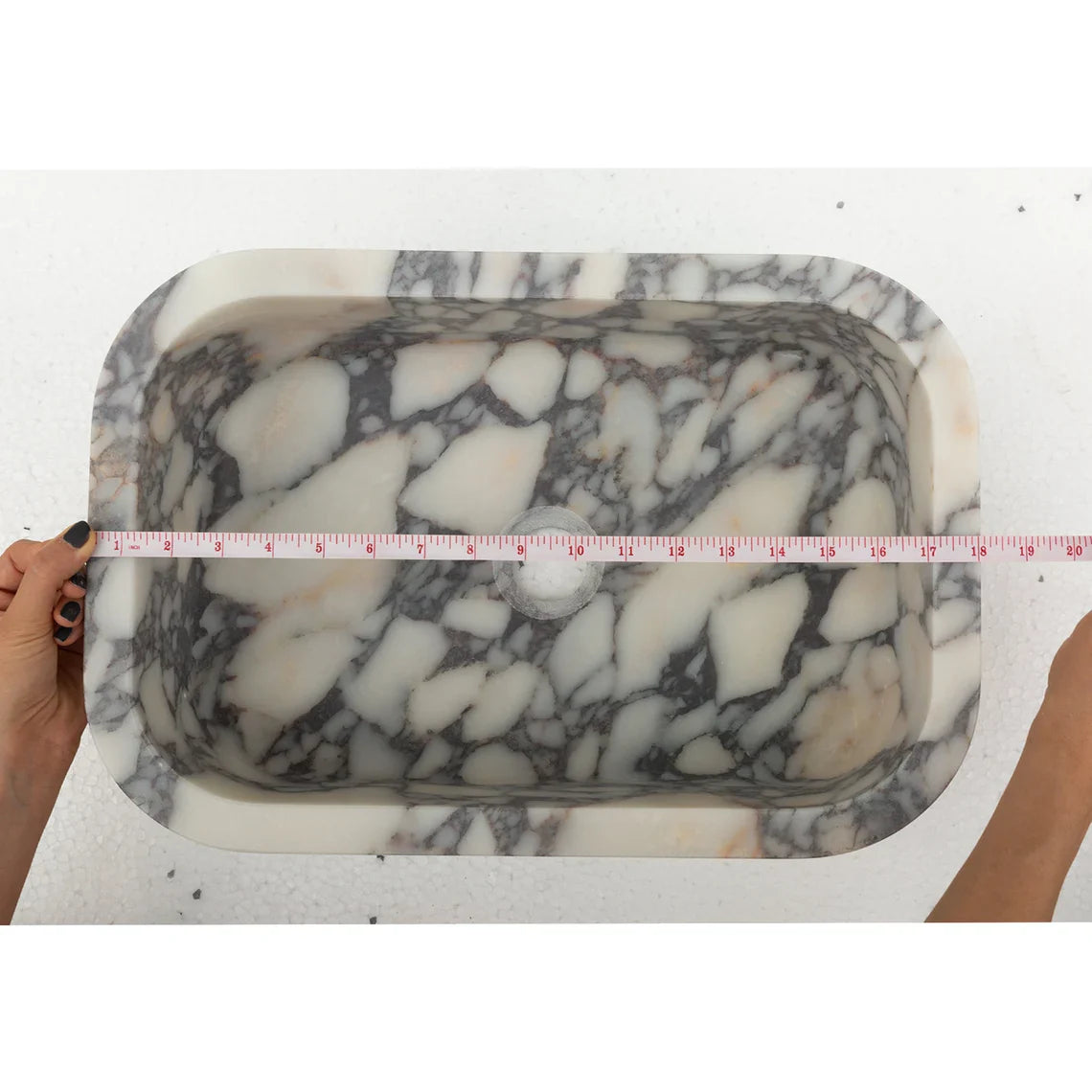 Calacatta Viola Marble Rectangular Wall Mounted Sink 12x18x7 by GobekDesign