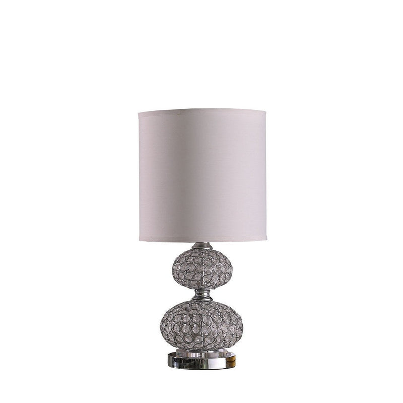 24" Chrome Filigree Cage Table Lamp with Acrylic Beads - Silver, photo 4 of 4