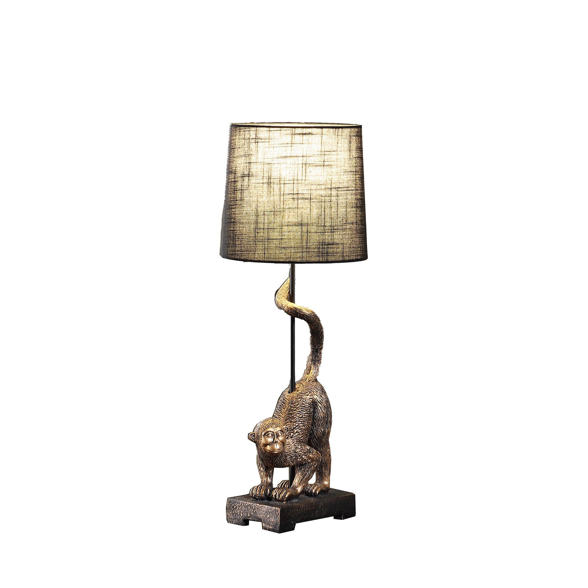 24" Wildlife Capuchin Monkey Table Lamp with Antique Bronze Finish - Golden Black