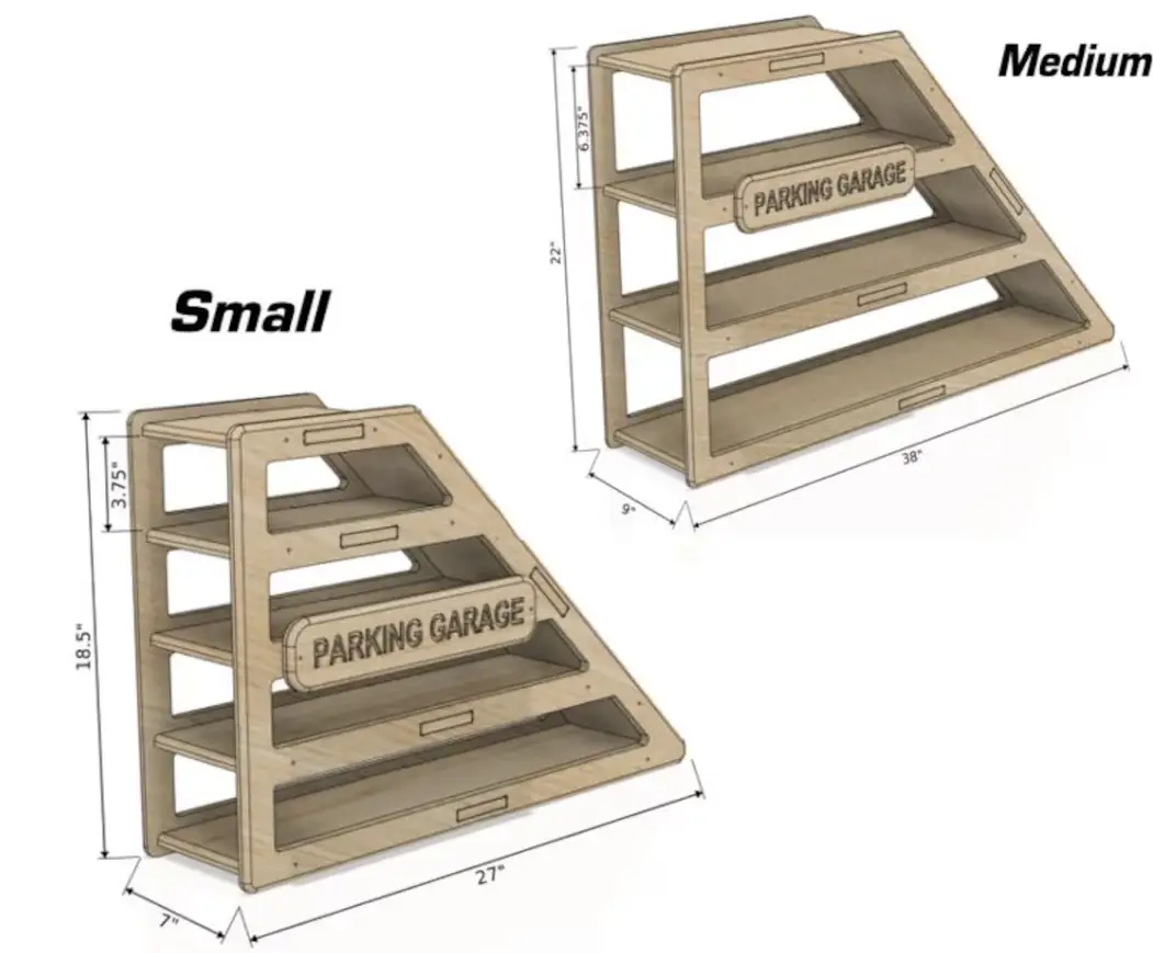 CAMDEN- Toy Car Storage + Ramp by Bush Acres