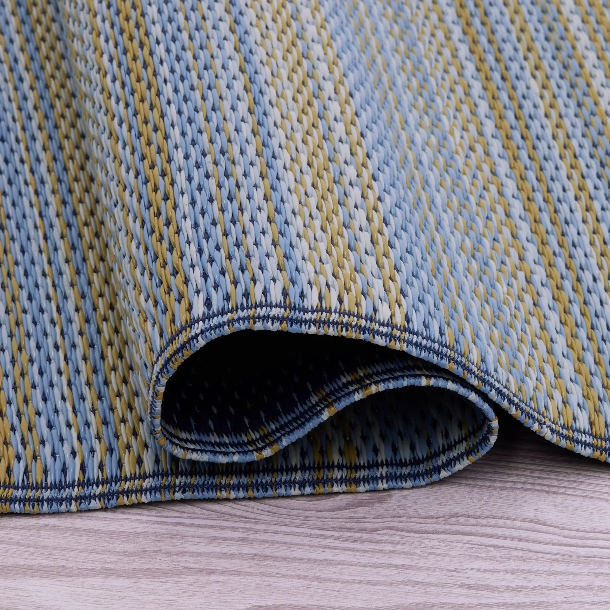 Cancun Shadow - Blue Outdoor Rug for Patio by Fab Habitat