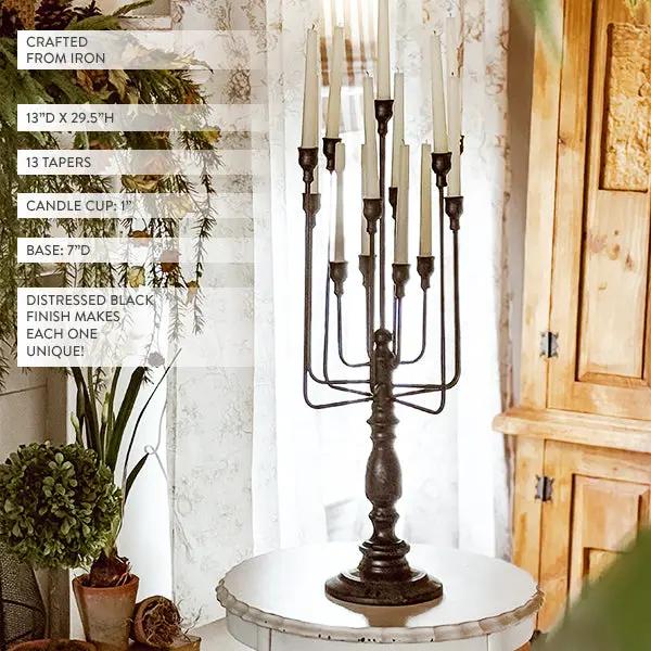 13 Taper Candle Black Iron Candelabra by Decor Steals