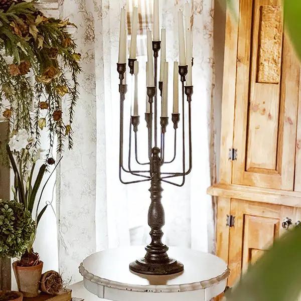 13 Taper Candle Black Iron Candelabra by Decor Steals