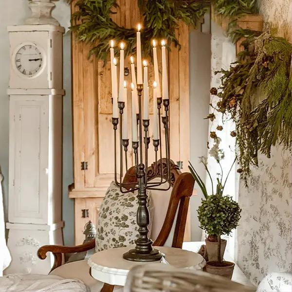 13 Taper Candle Black Iron Candelabra by Decor Steals