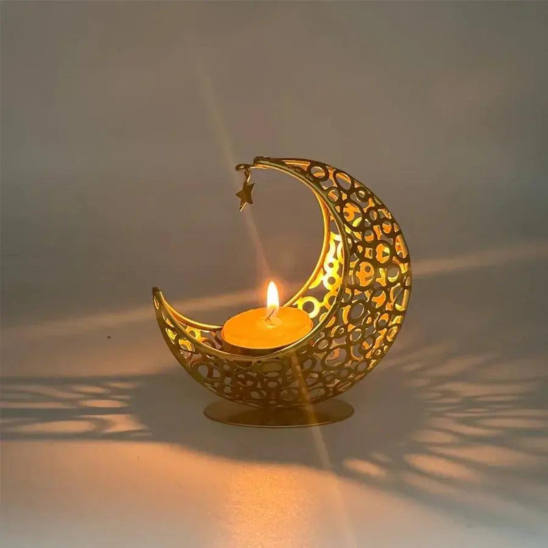 Candle Holder - Decorative Metal Gold by House Of Avana