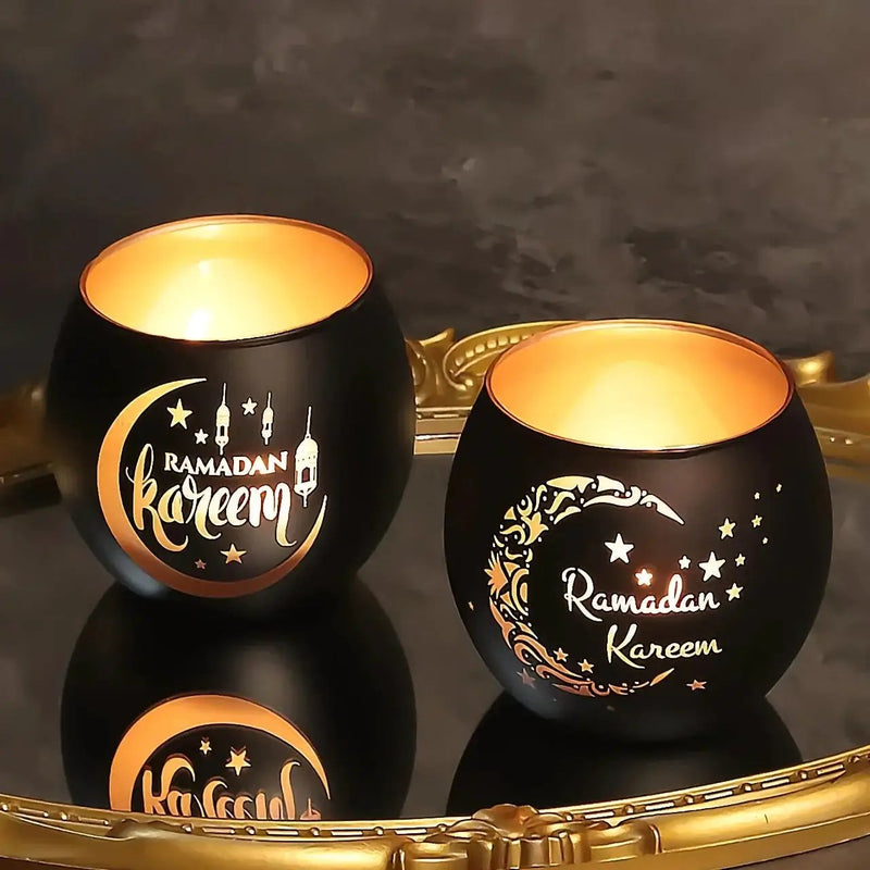 Candle Holder - Glass Moon Star by House Of Avana