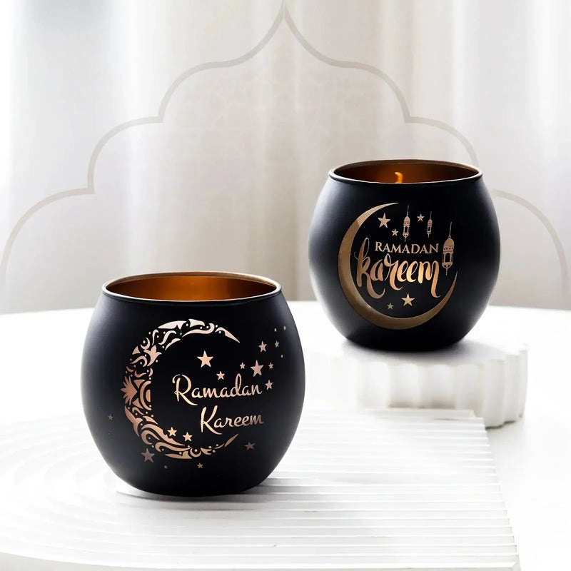 Candle Holder - Glass Moon Star by House Of Avana