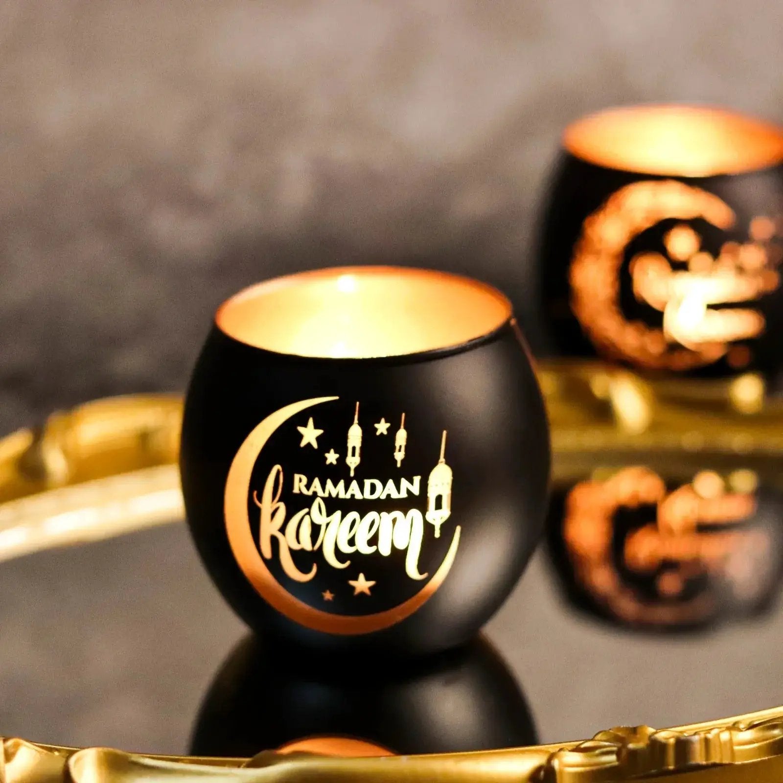 Candle Holder - Glass Moon Star by House Of Avana