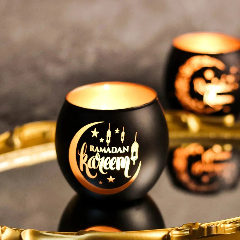 Candle Holder - Glass Moon Star by House Of Avana