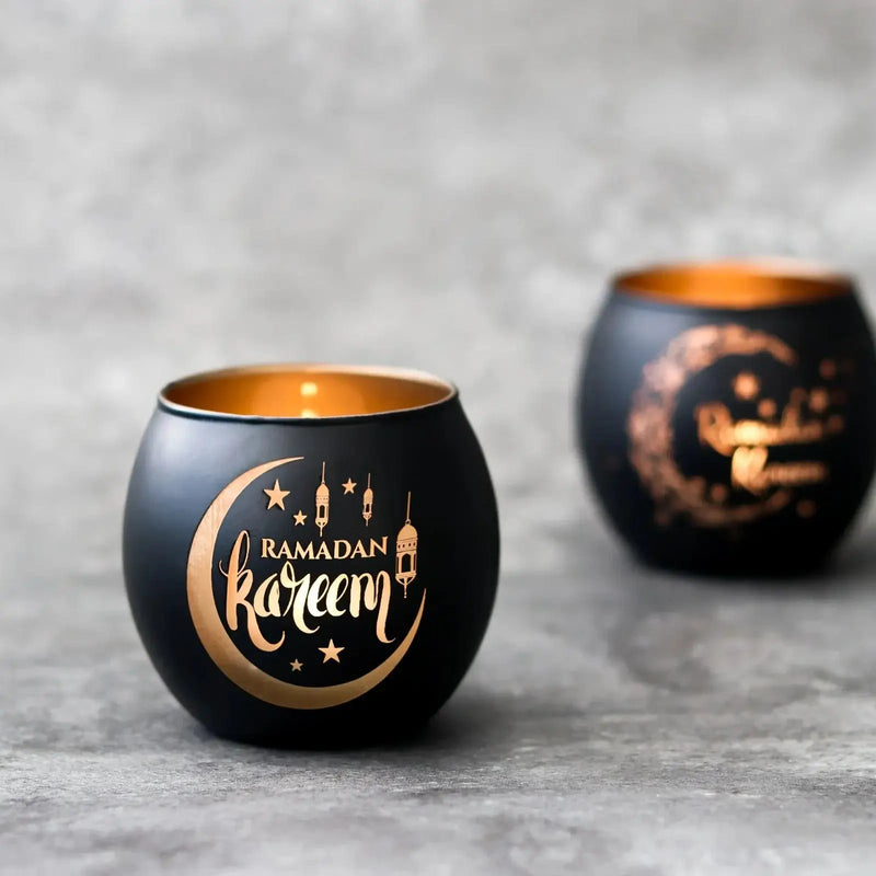 Candle Holder - Glass Moon Star by House Of Avana