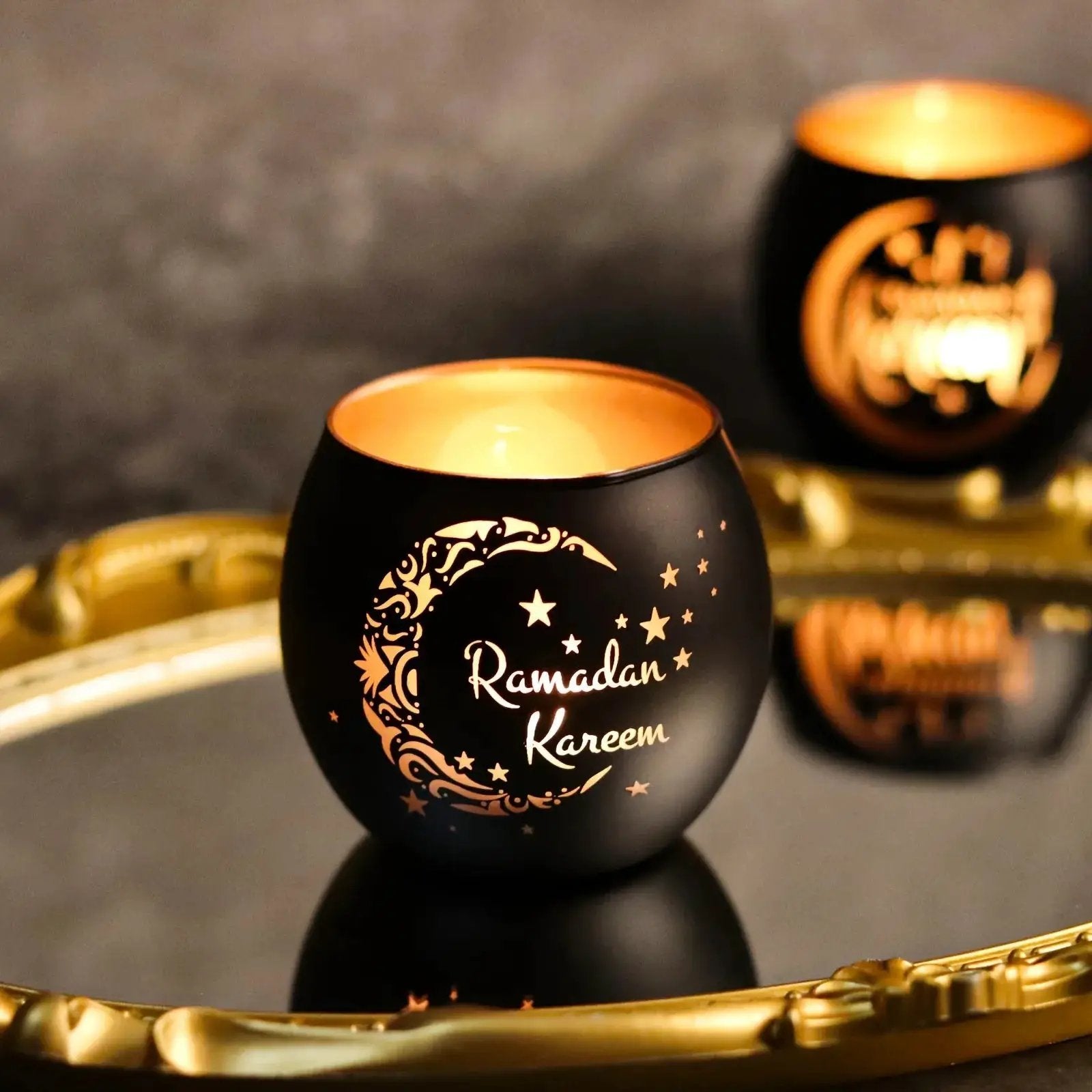 Candle Holder - Glass Moon Star by House Of Avana