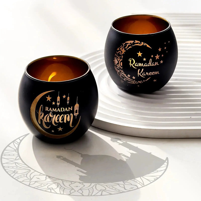 Candle Holder - Glass Moon Star by House Of Avana