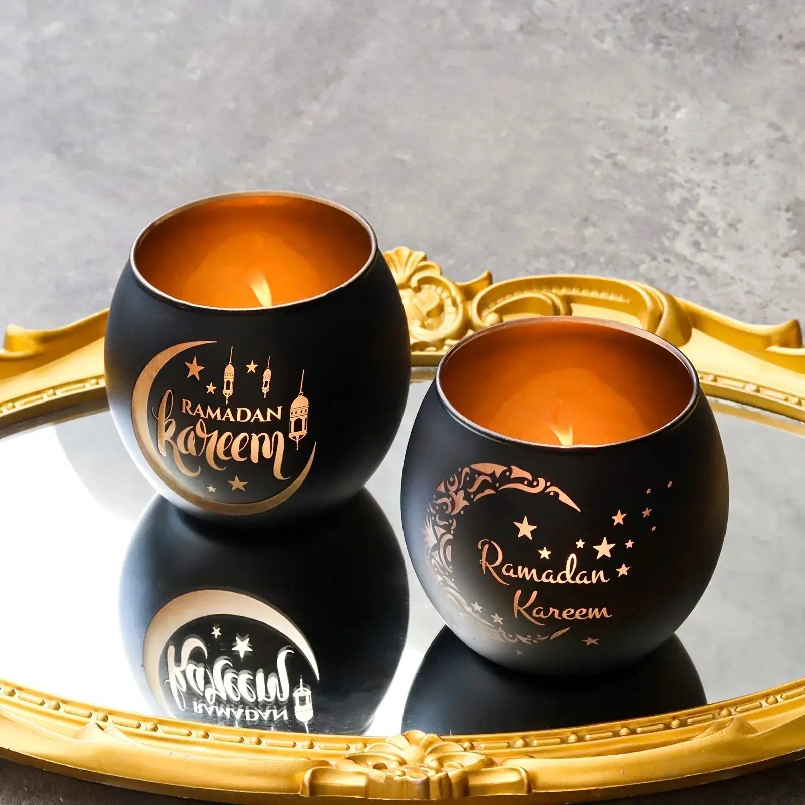 Candle Holder - Glass Moon Star by House Of Avana