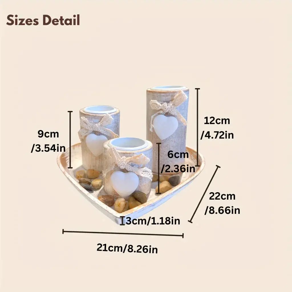 Candle Holder - Wooden White Set by House Of Avana