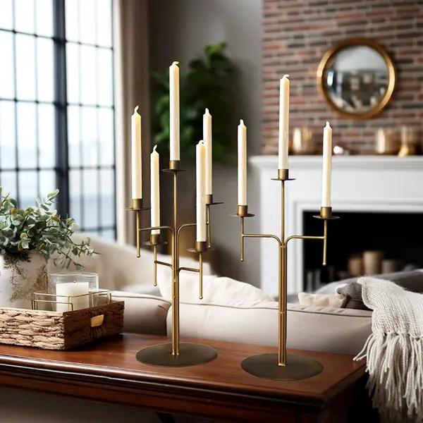 Freestanding Antique Iron Candelabra, Set of Two by Decor Steals