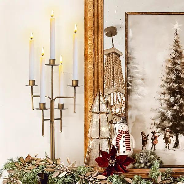 Freestanding Antique Iron Candelabra, Set of Two by Decor Steals