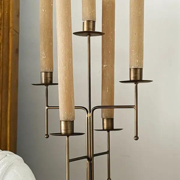 Freestanding Antique Iron Candelabra, Set of Two by Decor Steals