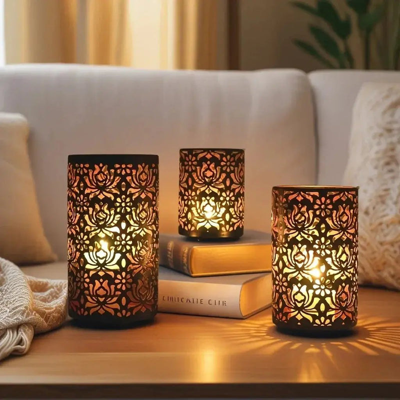 Candle Holders - Decorative Iron Set by House Of Avana