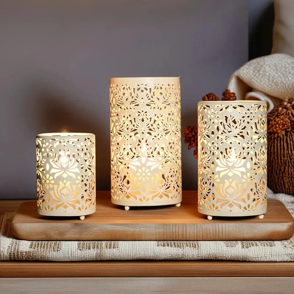 Candle Holders - Decorative Iron Set by House Of Avana