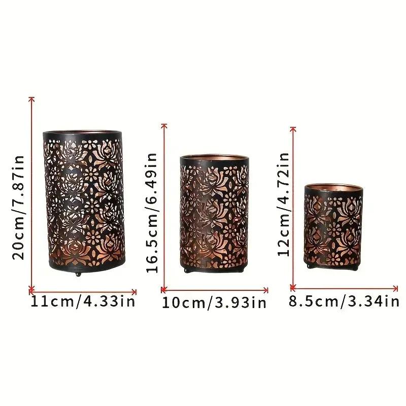 Candle Holders - Decorative Iron Set by House Of Avana