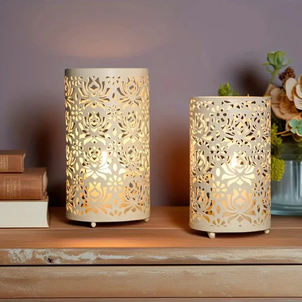 Candle Holders - Decorative Iron Set by House Of Avana